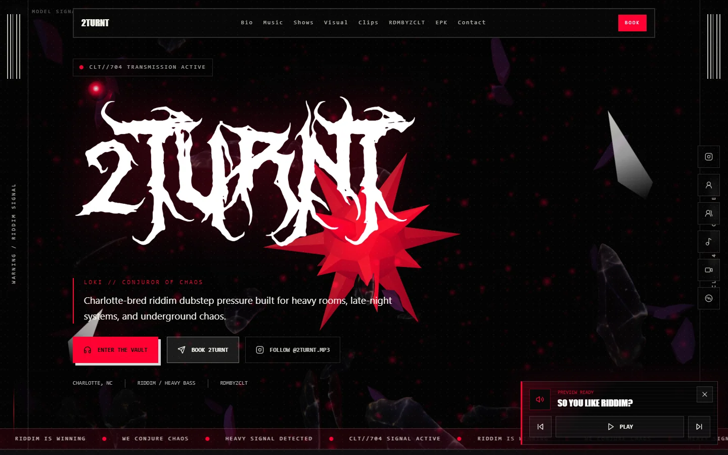 2Turnt custom website by LOUD FORM