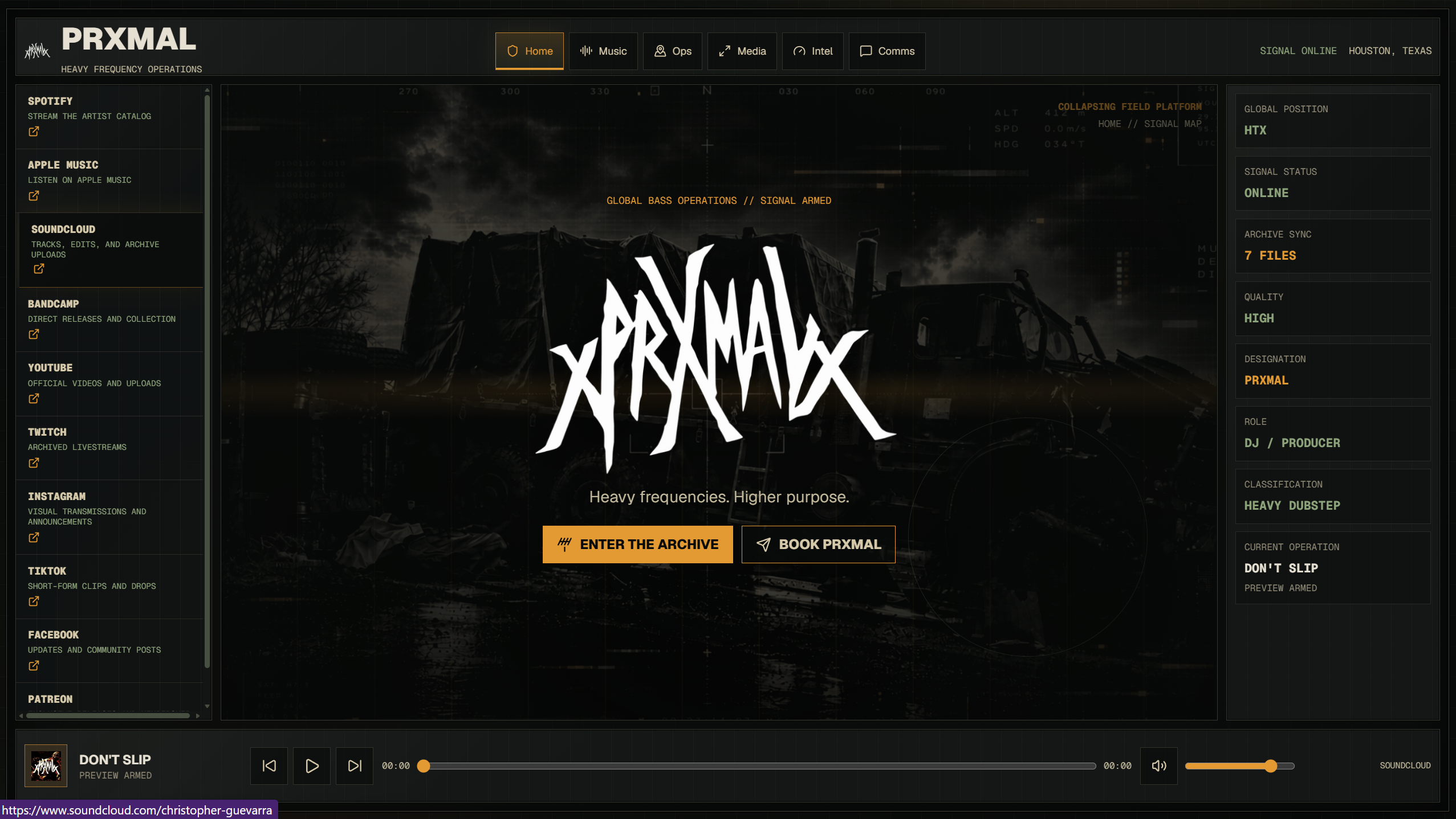 Prxmal custom website by LOUD FORM